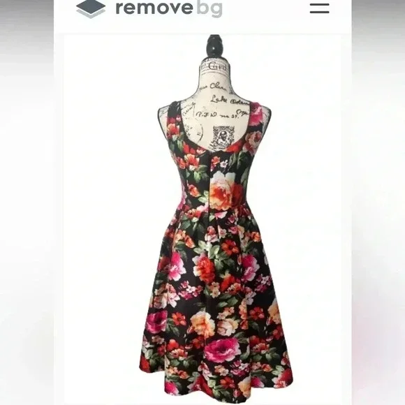 Women’s retro inspired cottage core floral Aline dress - Picture 13 of 13